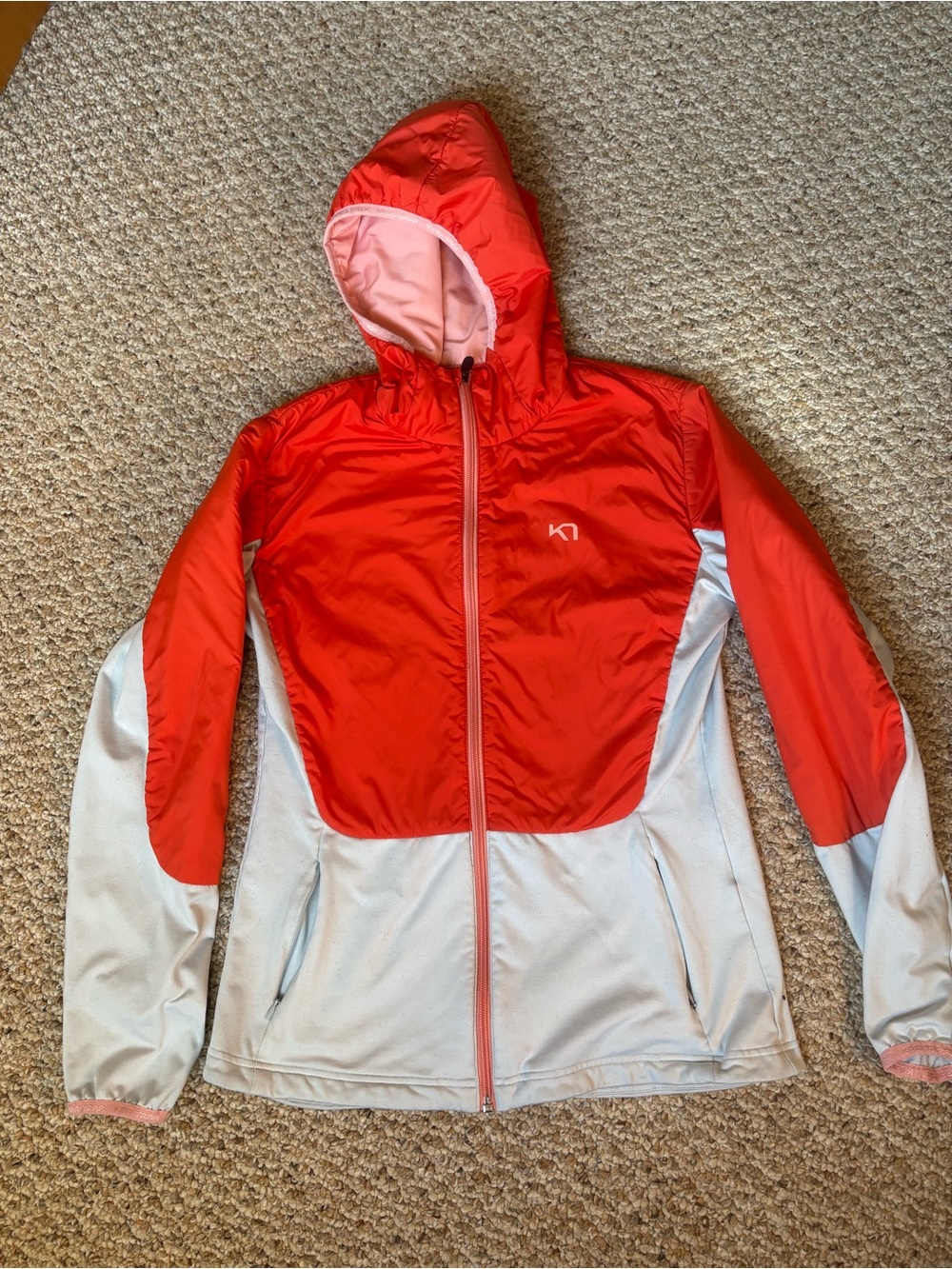 Kari Traa Red & Light Gray Hooded insulated Jacket